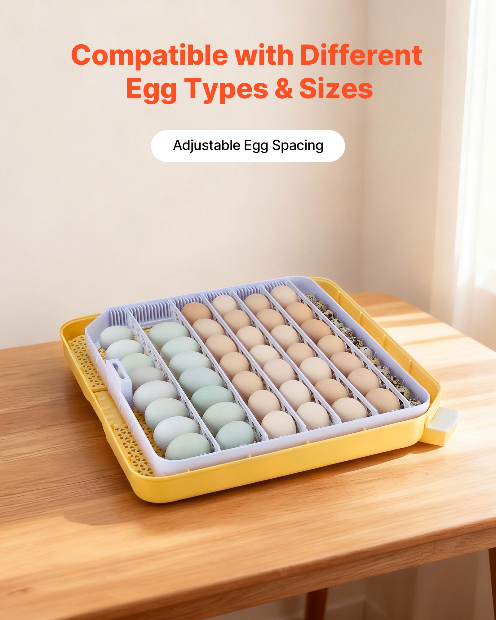 VEVOR 48 Egg Incubator, Automatic Egg Turner with LED Candler, Temperature Display & Auto Humidity Control, 360° View Clear Window, Poultry Eggs Incubator for Hatching Chicks Ducks Goose Quail