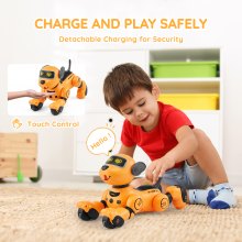 VEVOR RC Robô Cachorro Brinquedo Falante Dançando Toque e Voz Controle Remoto Programável