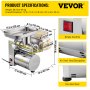 VEVOR 3 in 1 Electric 500LB/H Commercial Slicer 110V Stainless Steel 1100w Cutter Machine Heavy Duty Sausage Maker Grinder Meat Mincer, 12.6" 13.3" 12.6" inch, Silver