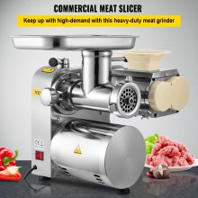 VEVOR Electric Meat Grinder, 160 kg/h Commercial Meat Slicer, Stainless Steel 1100W Meat Cutter Machine Meat Grinder, Commercial Heavy Duty Sausage Maker Grinder Meat Mincer for Commercial