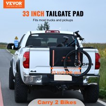 VEVOR csomagtérajtó kerékpárbetét, 840 mm-es teherautó csomagtérajtó 2 db hegyi kerékpár szállítása, csomagtérajtó védőbetét fényvisszaverő csíkokkal és szerszámzsebekkel, univerzális csomagtérajtó kis méretű kisteherautókhoz