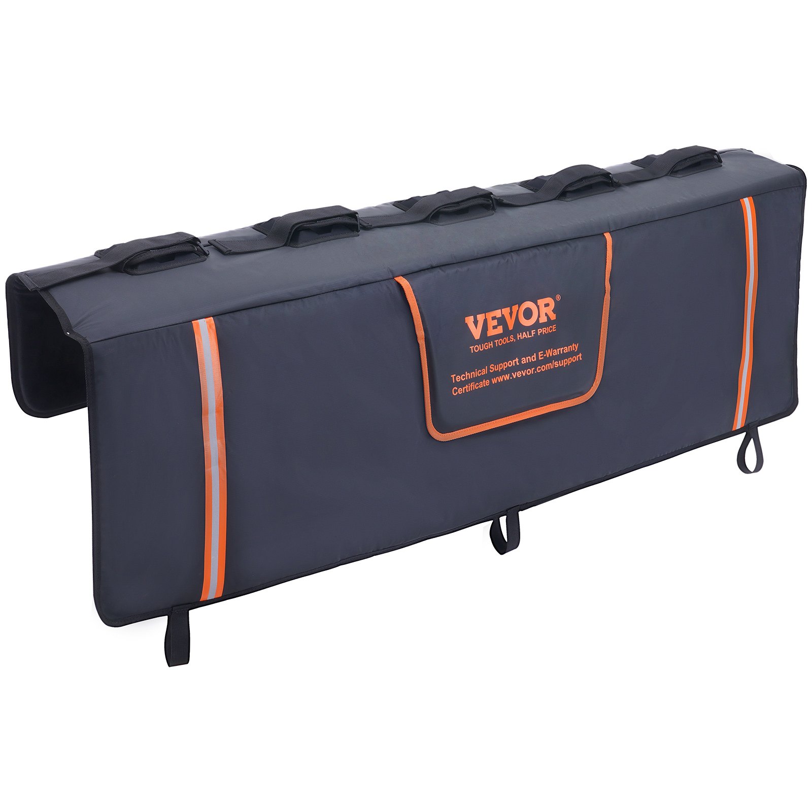 VEVOR Tailgate Bike Pad, 53" Truck Tailgate Pad Carry 5 Mountain Bikes, Upgraded Grooves Tailgate Protection Pad with Reflective Strips and Tool Pockets, with Camera Opening for Mid-Size Pickup Trucks