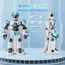 VEVOR RC Robot Toy Talking Dancing Gesture and Voice Remote Control Programmable