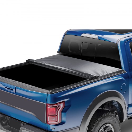 VEVOR Truck Bed Cover, Roll Up Truck Bed Tonneau Cover, Compatible with 2009-2024 Ford F-150 Styleside Bed, for 1.7m x 1.7m Bed, Soft PVC material, 100% Bed Access Roll Up Tonneau Cover