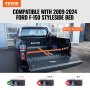VEVOR Truck Bed Cover, Roll Up Truck Bed Tonneau Cover, kompatibel med 2009-2024 Ford F-150 Styleside Bed, for 5,5 x 5,4 fot seng, mykt PVC-materiale, 100 % Seng Access Roll Up Tonneau Cover