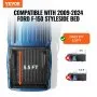 VEVOR Truck Bed Cover, Roll Up Truck Bed Tonneau Cover, Compatible with 2009-2024 Ford F-150 Styleside Bed, for 5.5 x 5.4 ft Bed, Soft PVC material, 100% Bed Access Roll Up Tonneau Cover