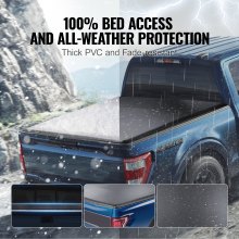 VEVOR Cubierta para caja de camión, cubierta enrollable para caja de camión, compatible con Ford F-150 Styleside 2009-2024, para caja de 5.5 x 5.4 pies, material de PVC suave, cubierta enrollable para caja de 100% acceso a la cama