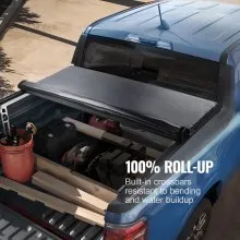 VEVOR Truck Bed Cover, Roll Up Truck Bed Tonneau Cover, Compatible with 2009-2024 Ford F-150 Styleside Bed, for 5.5 x 5.4 ft Bed, Soft PVC material, 100% Bed Access Roll Up Tonneau Cover