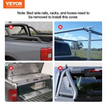 VEVOR Truck Bed Cover, Roll Up Truck Bed Tonneau Cover, Compatible with 2009-2024 Ford F-150 Styleside Bed, for 5.5 x 5.4 ft Bed, Soft PVC material, 100% Bed Access Roll Up Tonneau Cover