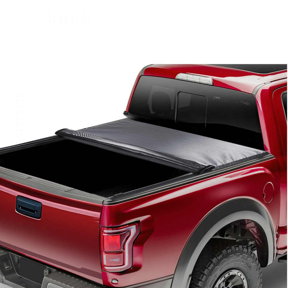 VEVOR kuorma-auton sängynpäällinen, Roll Up Truck Bed Tonneau -päällinen, yhteensopiva vuosien 2014-2024 Chevy Silverado / GMC Sierra 1500 kanssa, 6,6 x 5,2 jalkaa / 6,6 x 5,3 jalkaa sänkyyn, pehmeä PVC-materiaali, Roll Up Tonneau -päällinen