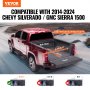 VEVOR teherautó ágyhuzat, feltekerhető teherautó ágyhuzat Tonneau, kompatibilis a 2014-2024 Chevy Silverado / GMC Sierra 1500-al, 6,6 x 5,2 láb / 6,6 x 5,3 láb méretű ágyhoz, puha PVC anyag, Roll Up Tonneau huzat