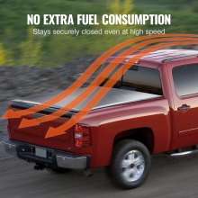 VEVOR Truck Bed Cover, Roll Up Truck Bed Tonneau Cover, Compatible with 2019-2024 Chevy Silverado GMC Sierra 1500 (NOT FIT 19-24 Classic) Bed, for 1.8m x 1.6m Bed, Soft PVC, Roll Up Tonneau Cover
