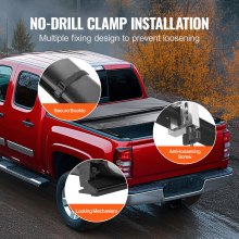 VEVOR Truck Bed Cover, Roll Up Truck Bed Tonneau Cover, Compatible with 2019-2024 Chevy Silverado GMC Sierra 1500 (NOT FIT 19-24 Classic) Bed, for 5.8 x 5.3 ft Bed, Soft PVC, Roll Up Tonneau Cover