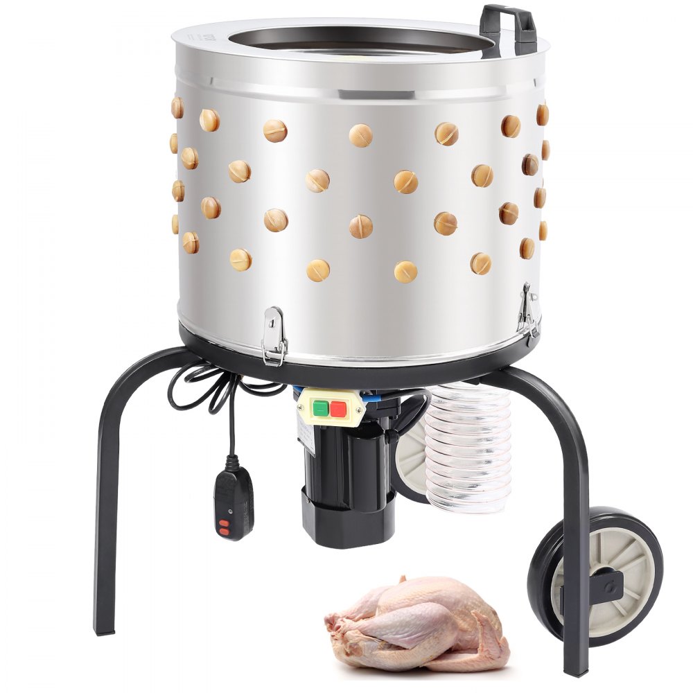 VEVOR Chicken Plucker Machine, Feather Plucker with 20 Diameter Stainless  Steel Drum, Defeathering Equipment with 108 Soft Fingers, 500W Efficient  Poultry Plucking, Simple Debris Collection