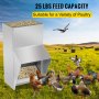 VEVOR Galvanized Poultry Feeder Chicken Feeder No Waste 25 lbs Metal Feeder
