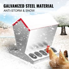 VEVOR Galvanized Poultry Feeder 25lbs Capacity Chicken Feeder No Waste 22lbs Chicken Feeder with Lid 11.75x11.75x15.75in Chicken Feeder and Water for 10 Chickens Automatic Poultry Feeder Outdoor