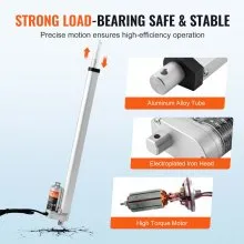 VEVOR Linear Actuator 12V, 18 Inch High Load 330lbs/1500N Linear Actuator, 0.19"/s Linear Motion Actuator with Mounting Bracket and IP54 Protection