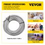 VEVOR Cable calefactor para suelo, 338 W, 120 V, cable calefactor para baldosas, 88.2 pies de largo, 26.7 pies cuadrados, con conveniente panel de control de temperatura, sin ruido ni radiación