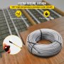 VEVOR Ditra Floor Heating Cable,540W 120V Floor Tile Heat Cable,141.1 FT Long,42.7 sqft,with Convenient Temperature Control Panel,No Noise or Radiation