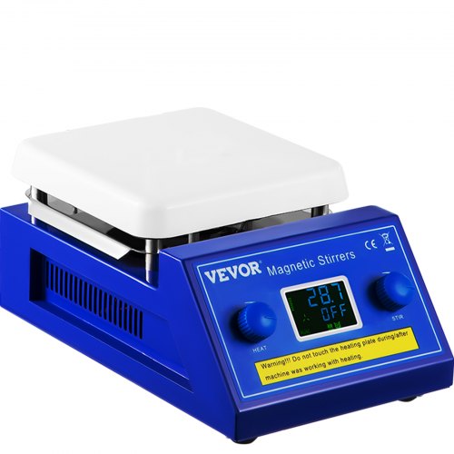 VEVOR Magnetic Stirrer Hot Plate, 5L Capacity Ceramic Coated Hotplate Lab Stirrer 200-2000RPM 608°F/320°C Max Temp Digital Magnetic Stirrer with Temp Probe Sensor and Stirring Bar
