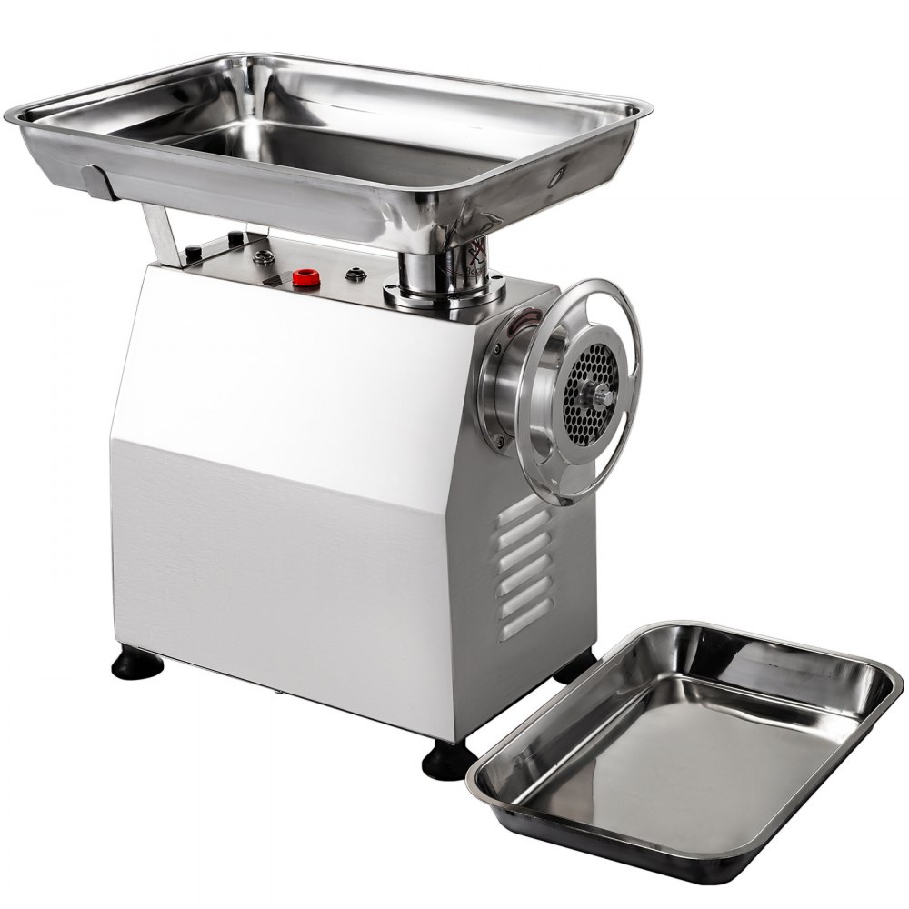 VEVOR Commercial Meat Grinder 770lbs/h Electric Sausage Maker 2200W Stainless Steel With 2 Grinding Heads & 2 Blades For Restaurants, Supermarkets, Fast Food Stores, Butcher Shops,Silver