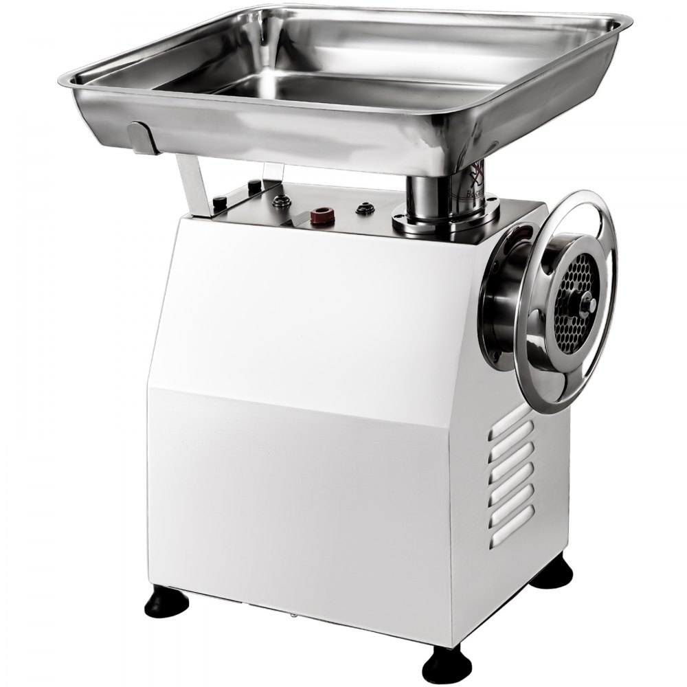 VEVOR Commercial Meat Grinder 770lbs/h Electric Sausage Maker 2200W Stainless Steel With 2 Grinding Heads & 2 Blades For Restaurants, Supermarkets, Fast Food Stores, Butcher Shops,Silver