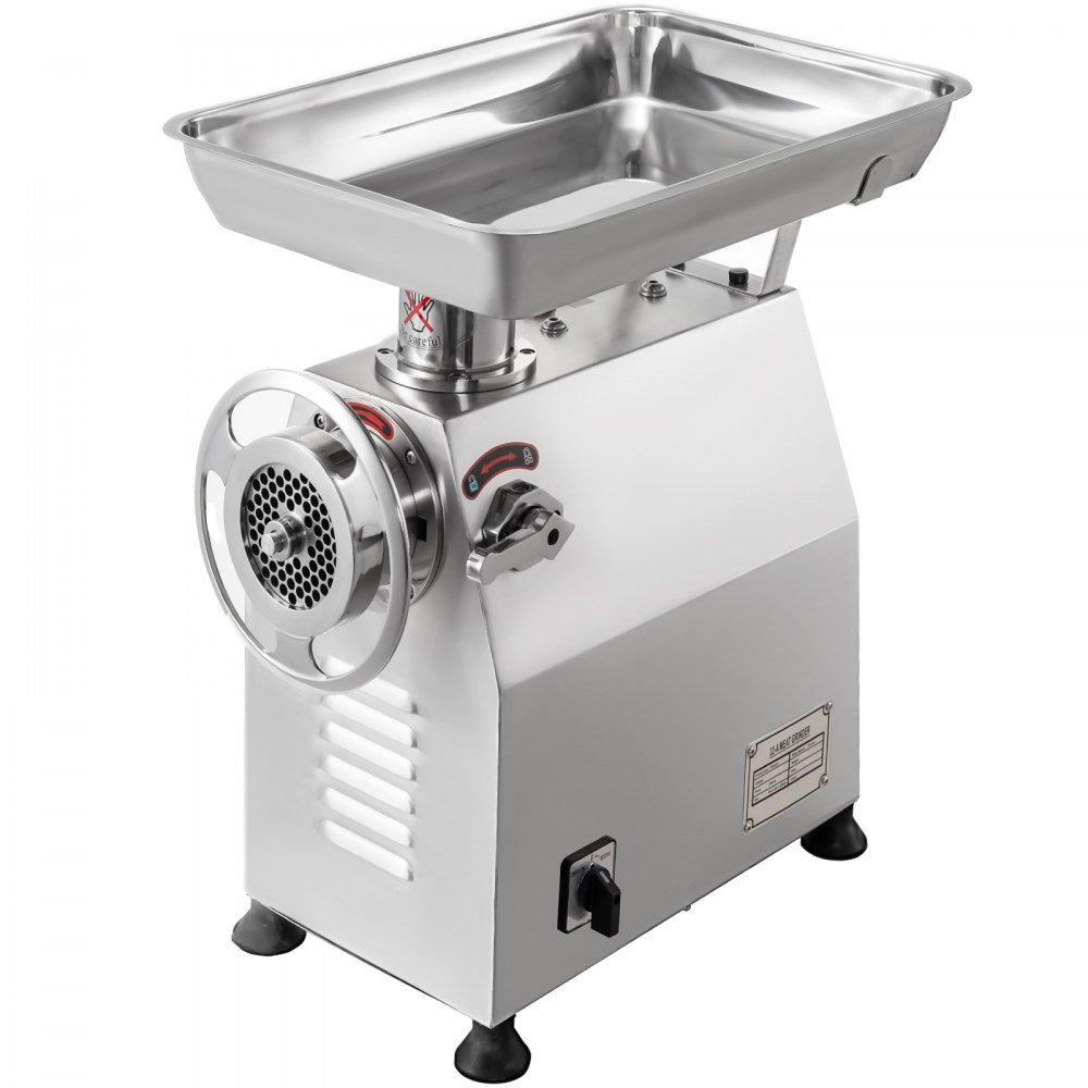 VEVOR Commercial Meat Grinder 770lbs/h Electric Sausage Maker 2200W Stainless Steel With 2 Grinding Heads & 2 Blades For Restaurants, Supermarkets, Fast Food Stores, Butcher Shops,Silver