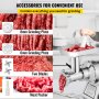 VEVOR Electric Meat Grinder,331 Lbs/Hour 1100W Meat Grinder Machine 225r/min electric meat mincer with?2?Grinding?Plates,?Sausage?Kit Set Meat Grinder Heavy Duty, Home Kitchen & Commercial Use Silver