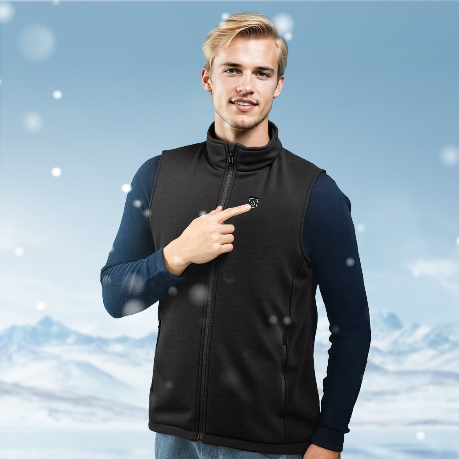 VEVOR Heated Vest, Men Electric Heating Vest with 16000 mAh Battery Pack, 6 Heating Zones Lightweight Rechargeable Winter-Vest with 3 Levels, for Outdoor Hiking Camping Fishing Skiing, Size L