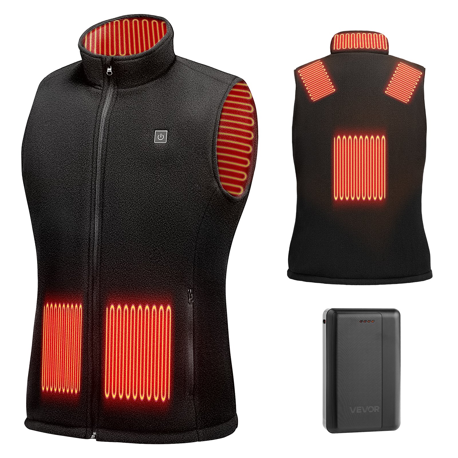 VEVOR Heated Vest, Women Electric Heating Vest with 16000 mAh Battery Pack, 6 Heating Zones Lightweight Rechargeable Winter-Vest with 3 Levels, for Outdoor Hiking Camping Fishing Skiing, Size S