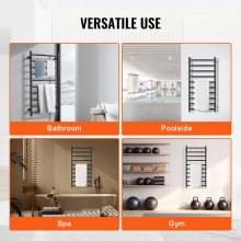 VEVOR 10-Bar Towel Warmer Rack Wall Mounted Heated Towel Rack for Bathroom Black