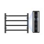 VEVOR Towel Warmer Heated Towel Bar-Rack - Nopwer Bathroom Wall Mounted Electric Towel Drying Plug-in Matte  Black 4 Bars