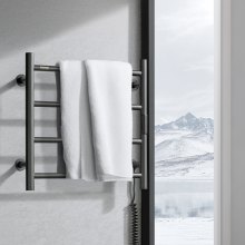 VEVOR 4 Bars Towel Warmer Rack Wall Mounted Heated Towel Rack for Bathroom Black