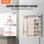 VEVOR 6-Bar Towel Warmer Rack Wall Mounted Heated Towel Rack for Bathroom Silver