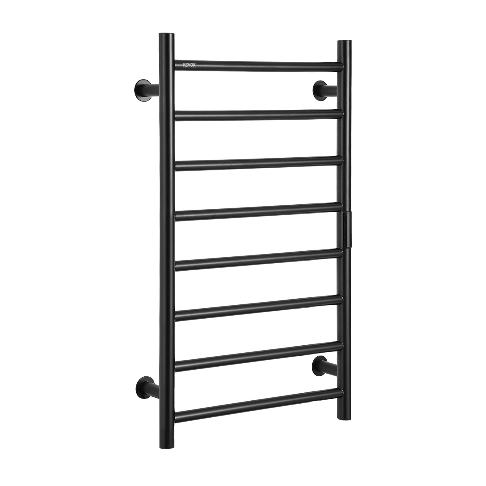VEVOR 8 Bars Towel Warmer Rack, Wall Mounted Heated Towel Rack for Bathroom, IPX5 Waterpoof Towel Heater Rack with Timer & LED Display Screen, 5 Levels Adjustable Temperature Towel Heater, Black