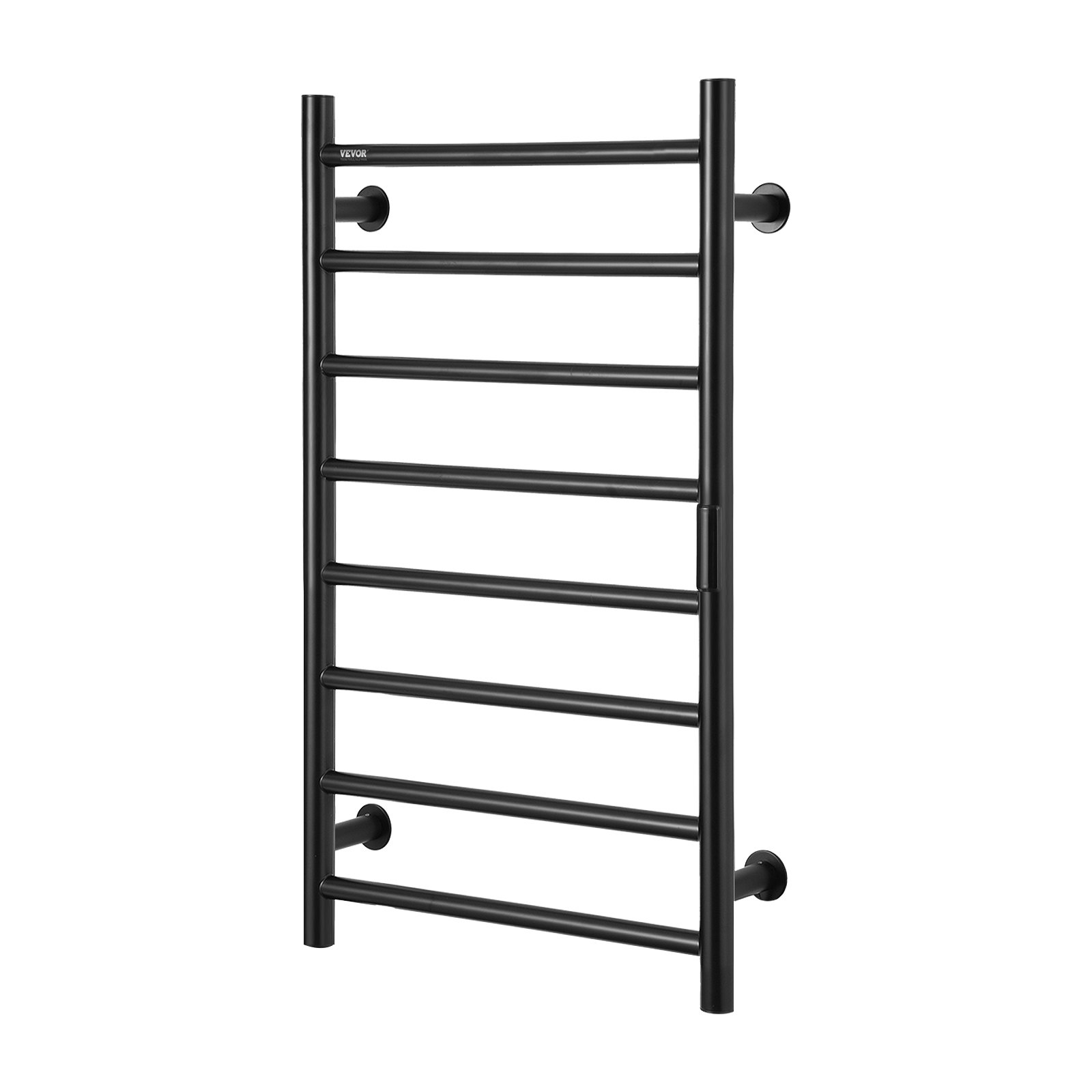 VEVOR 8 Bars Towel Warmer Rack, Wall Mounted Heated Towel Rack for Bathroom, IPX5 Waterpoof Towel Heater Rack with Timer & LED Display Screen, 5 Levels Adjustable Temperature Towel Heater, Black