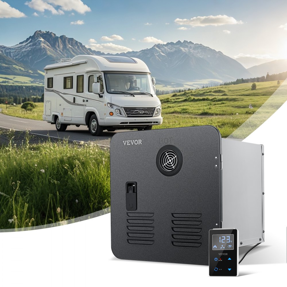 VEVOR RV Tankless Water Heater, Instant Shower with 15 x 15 inches Black Door and Remote Controller, 55000BTU Optimized Comfort Performance Hot Water, Ideal for RVers' Family Everyday Use