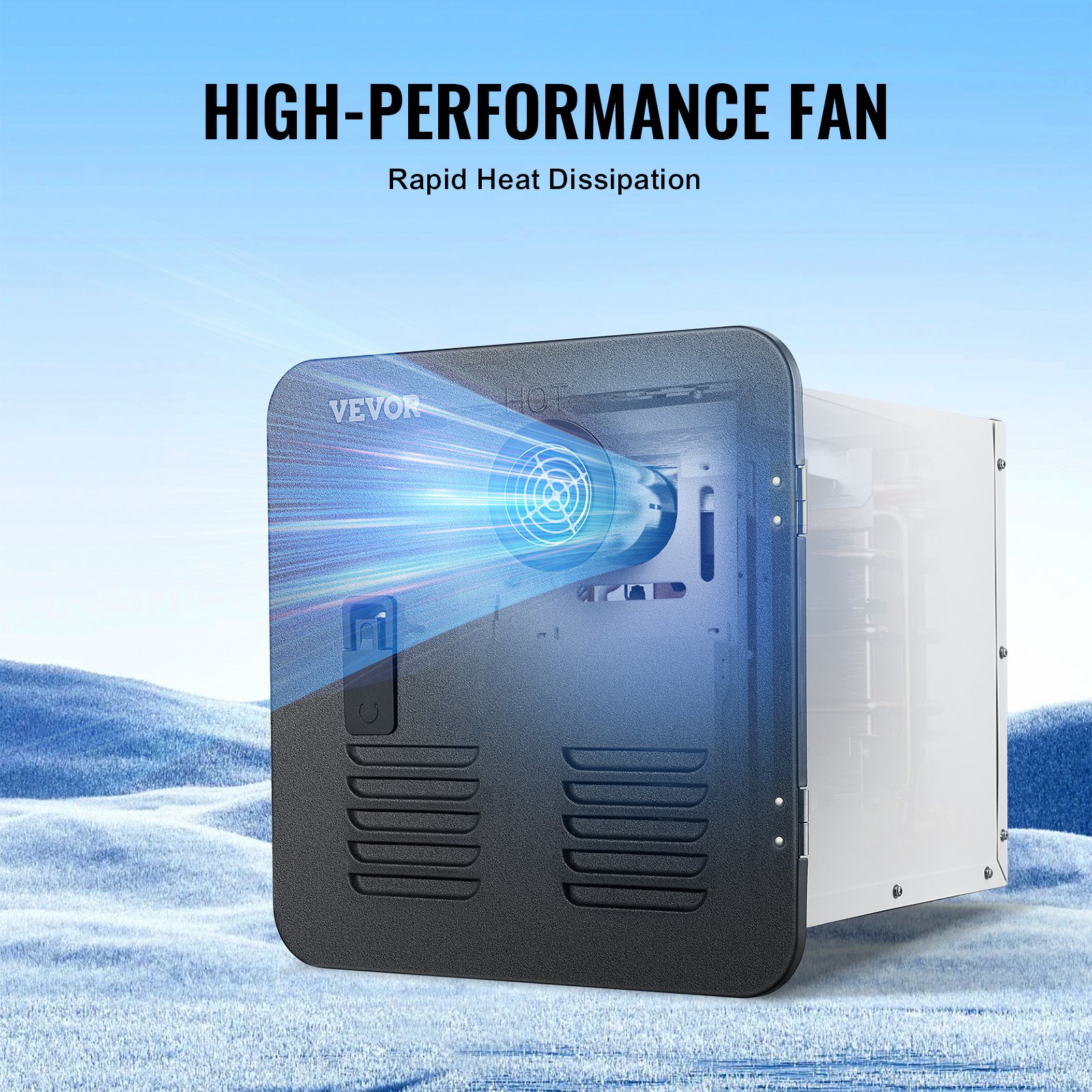 VEVOR RV Tankless Water Heater, Instant Shower with 15 x 15 inches Black Door and Remote Controller, 55000BTU Optimized Comfort Performance Hot Water, Ideal for RVers' Family Everyday Use