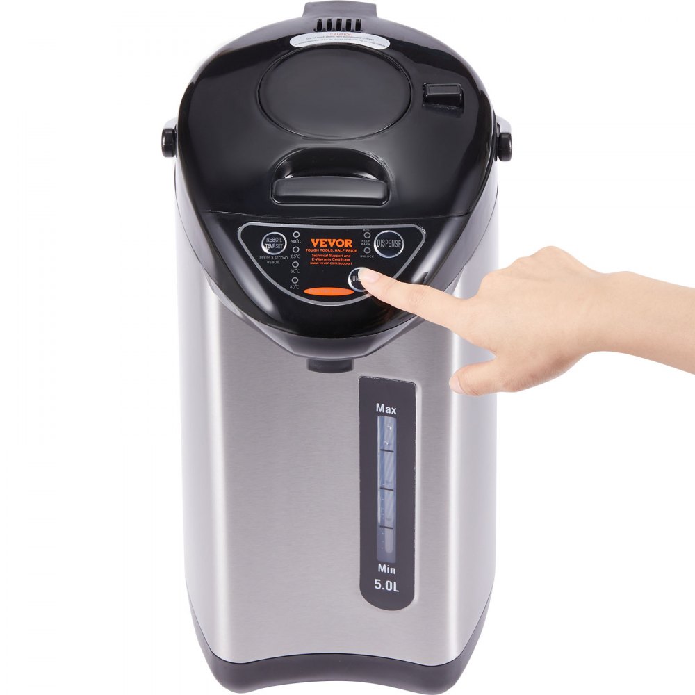 VEVOR Hot Water Dispenser, Adjustable 4 Temperatures Water Boiler and Warmer, 304 Stainless Steel Countertop Water Heater, 3-Way Dispense for Tea, Coffee and Baby Formula, 5L/169 oz
