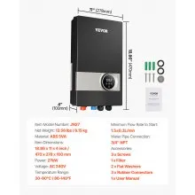 27kW Tankless Electric Water Heater Instant Hot with LCD Touch Child Lock
