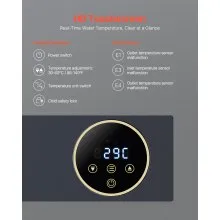 36kW Tankless Electric Water Heater Instant Hot with LCD Touch Child Lock