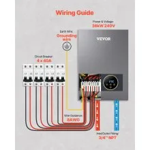 36kW Tankless Electric Water Heater Instant Hot with LCD Touch Child Lock