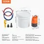 VEVOR Tankless Water Heater Flushing Kit, Includes Efficient Pump & 3.7 Gallon Pail & 2 Hoses, Wrench and Adapter for Quick Install,  Easy to Start Water Heater Flush Descale Kit Anti-corrosion