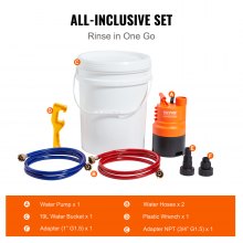 VEVOR Tankless Water Heater Flushing Kit, Includes Efficient Pump & 3.7 Gallon Pail & 2 Hoses, Wrench and Adapter for Quick Install,  Easy to Start Water Heater Flush Descale Kit Anti-corrosion