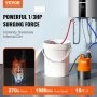 VEVOR tankless water heater flush kit with 1/3hp pump, 270w power, 1980gph speed, and 16ft lift.