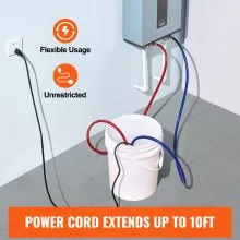 VEVOR Tankless Water Heater Flushing Kit, Includes Efficient Pump & 5 Gallon Pail & 2 Hoses & Descaling Powder, Wrench and Adapter for Quick Install Easy to Start, Water Heater Flush Kit