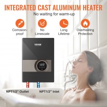 VEVOR Instant Water Heater, 8kw On Demand Electric Tankless Water Boiler, Digital Temperature Display & Easy Installation & 24-Hour Water Supply, For Kitchen Bathroom Shower Mall Salon ETL Listed