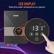 VEVOR Instant Water Heater, 8kw On Demand Electric Tankless Water Boiler, Digital Temperature Display & Easy Installation & 24-Hour Water Supply, For Kitchen Bathroom Shower Mall Salon ETL Listed