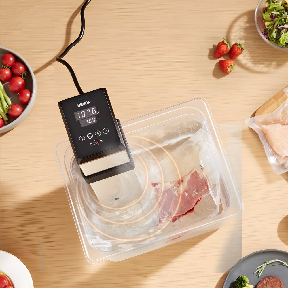Cocedor de precisión VEVOR Sous Vide, máquina de cocción Sous-Vide de 1500 W, circulador de inmersión con pantalla digital LED, abrazadera de tornillo ajustable, calentamiento rápido, control preciso de temperatura y temporizador, Sous-Vide