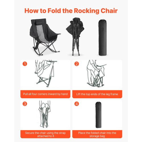 VEVOR Heated Camping Chair, Heating Settings, Large-Sized Padded